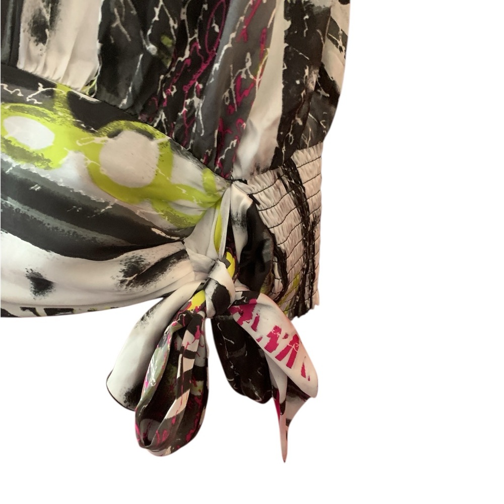 Gabrielle Union Abstract Print Dress with Tie Detail M - Picture 4 of 8